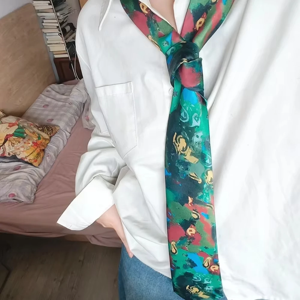 Disco Elysium Harrier Du Bois Horrible Necktie Unisex Casual Cosplay Tie Printed Halloween Costume Accessory Game Fanwear