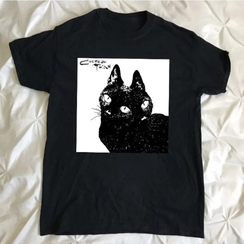 Cocteau Twins Black Cat Unisex Pure Cotton T-shirt Men's T-shirt Summer New Unisex Casual T-shirt