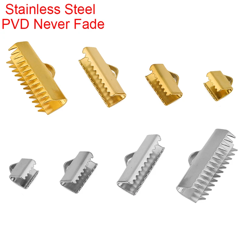 20 50 pcs Never Fade 6 8 10 20 30 mm Stainless Steel End Fastener Clasps PVD Necklace Connectors Hooks For Diy Jewelry Making
