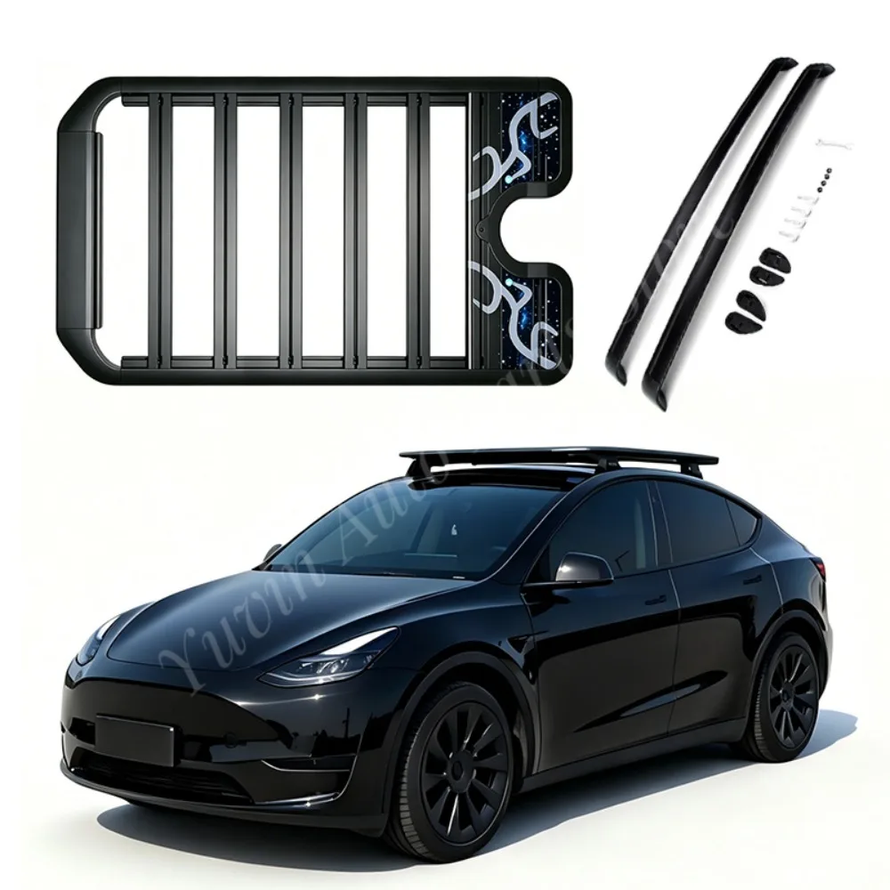 Aluminum Alloy Car Roof Cargo Luggage Rack Baskets for Tesla Model Y 2021-2024 2025+