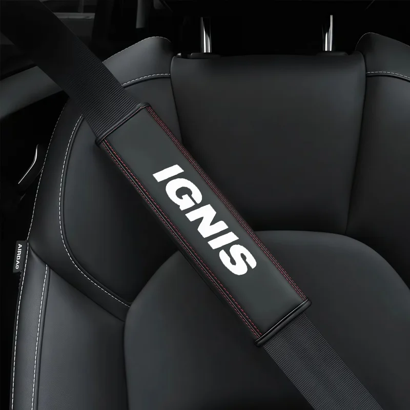 

2pc Faux Leather Seat Belt Shoulder Pad for Suzuki Ignis, Ergonomic Comfort Driving Aid, Durable Vehicle Seat Belt Accessory