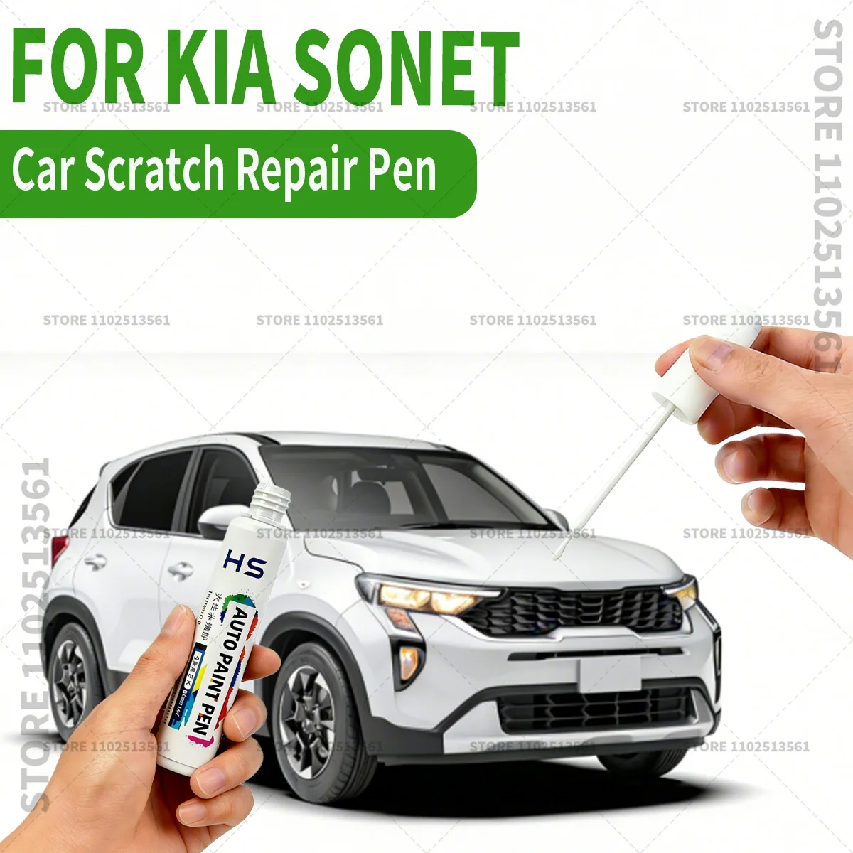 

Ручка-корректор для ремонта автомобильной краски, средство для удаления царапин, аксессуары для авто, цвета: оливковый зеленый BD5, перламутровый белый SWA, красный H3R, для KIA Sonet