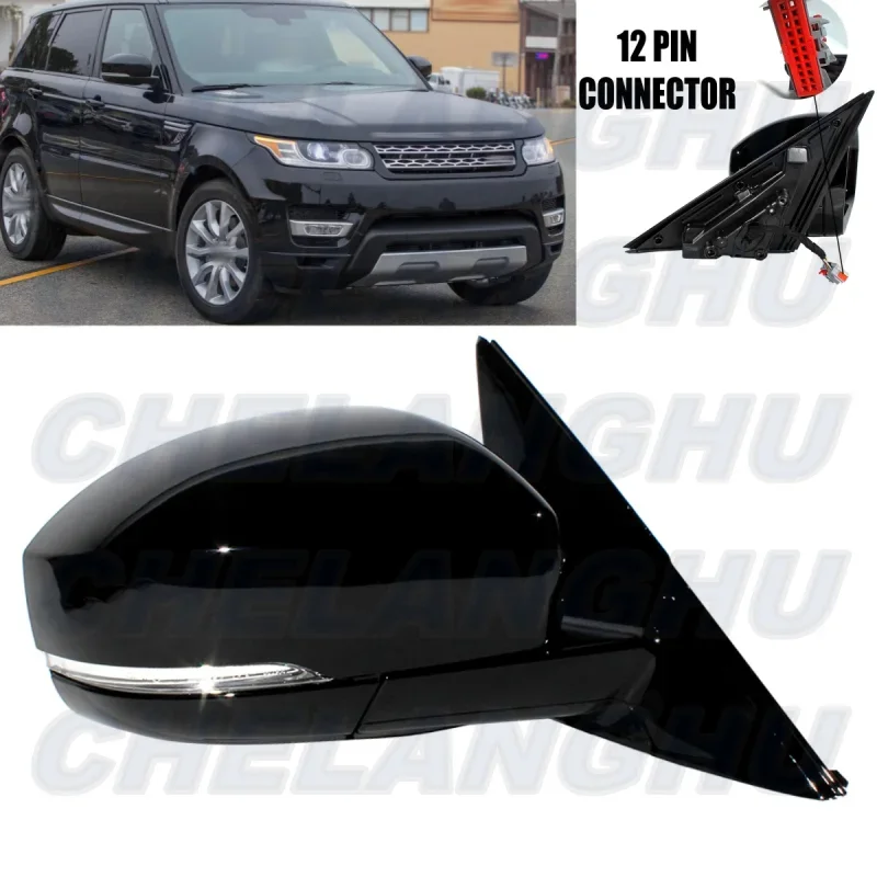 

Mirror Assembly For Land Rover Range Rover Sport 2014 2015 2016 2017 2018 2019 Right 12 Pins Black Painted Heated Power Adjust