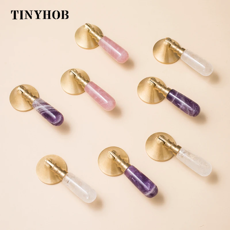 Pink Crystal Knobs and Handles Dresser Drawer Knobs Kitchen/Wine Cabinet Handles Pink Furniture Handle Hardware With Screws