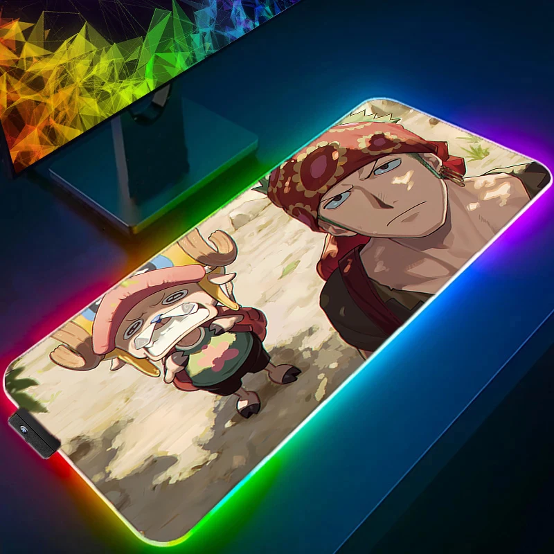

RGB LED Mouse Pad Office Desk Mat Computer Game Mousepad One Piece Rubber Anime Keyboard Pad PC Accessories Mouse Mat Tablet Pad