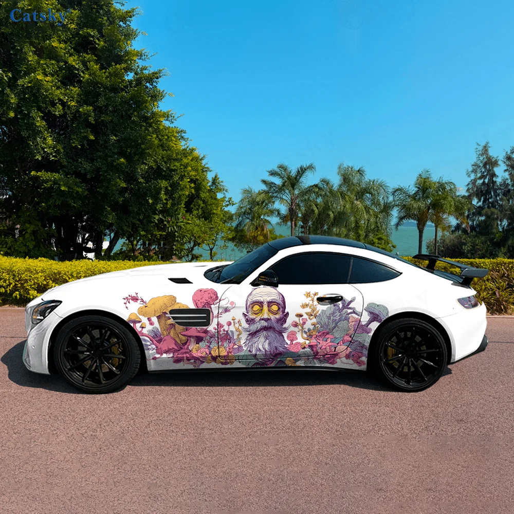 

Грибной череп, борода, старик, боковая наклейка на автомобиль, декор, ПВХ, водонепроницаемая, устойчивая к царапинам наклейка, защита автомобиля, автоаксессуары, подарок