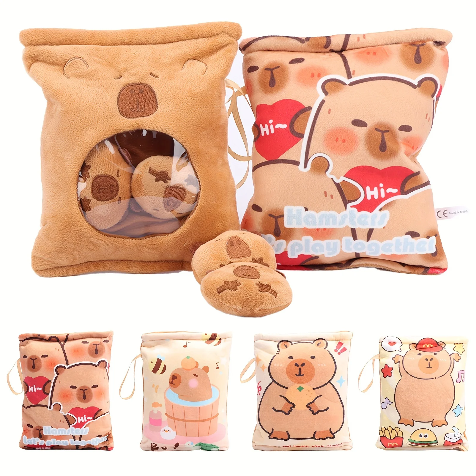 Cartoon A Bag of Snacks Doll Throw Pillow Internet Celebrity Ins Snack Bag Plush Toys Creative Pudding Bag Kawaii Kids Gifts Toy