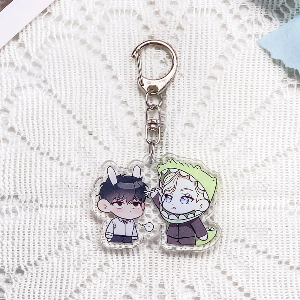 5Pcs Anime BL Manwha Anastasia Keychain Acrylic Keyrings Bag Charms Cute Backpack Pendant Funny Prop Decoration Friends Gifts