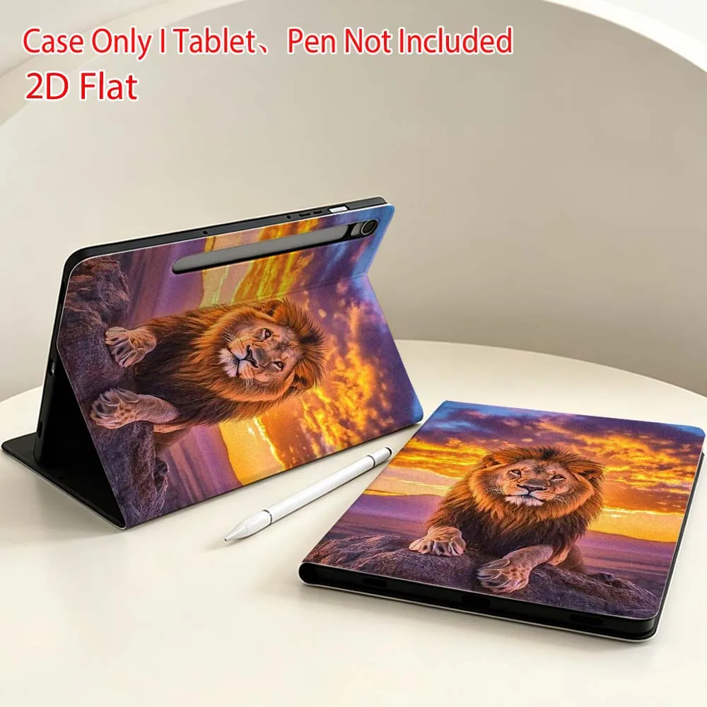 Lion Creative Patterns Soft For Samsung Galaxy Tab S11 S10 S9 S8 S7 S6 A9 A8 A11 Lite FE Plus Pen Tray Tablet Case