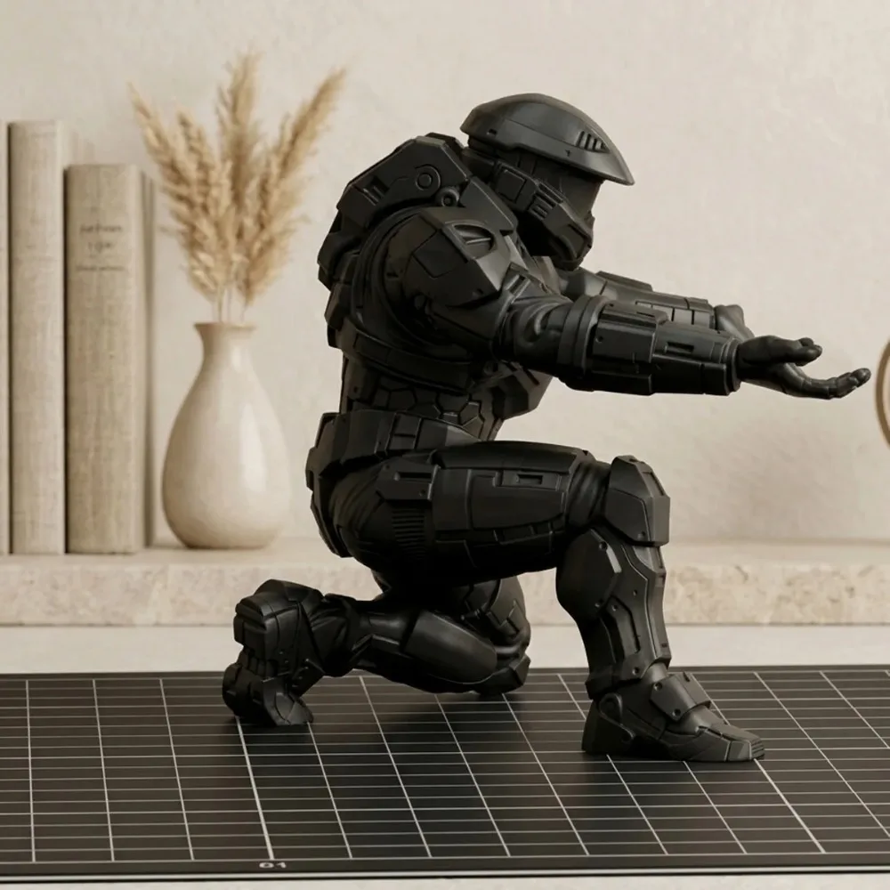 3D printed pen holder, cool tech soldier pen stand, creative desktop decoration storage, stylish stationery display decoration gallery 1