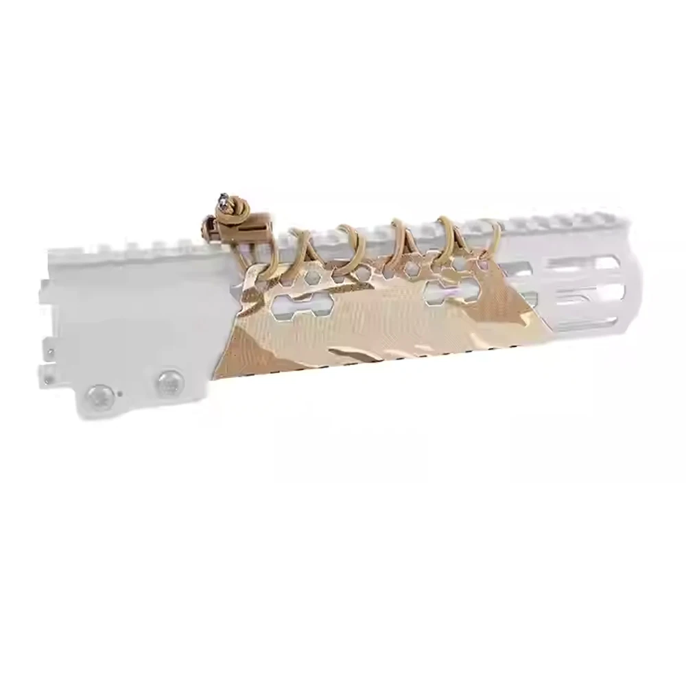 واقي يد تكتيكي مع غطاء حماية مضاد للخدش وواقي يد للسكك الحديدية ملفوف بجلد مزخرف #1