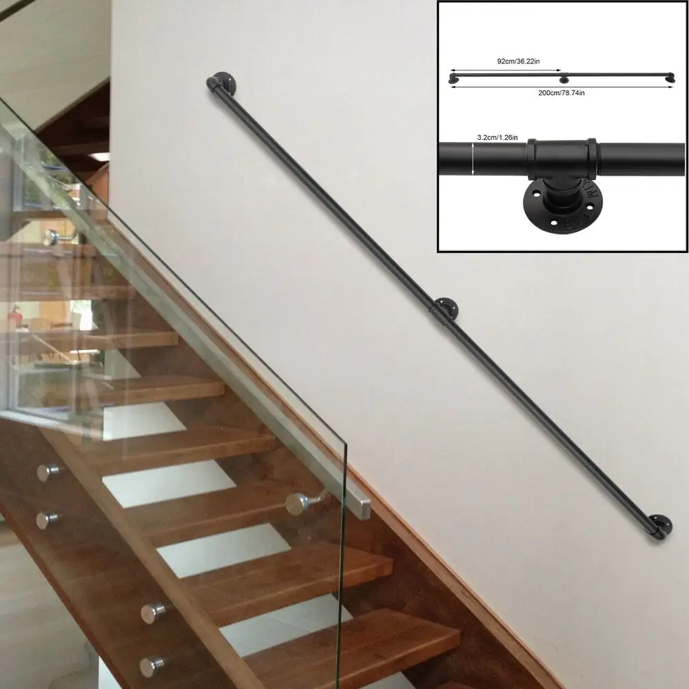 US Iron Handrail Stair Rail Wall Mounted Step Stair Handrail Staircase Grab Bar