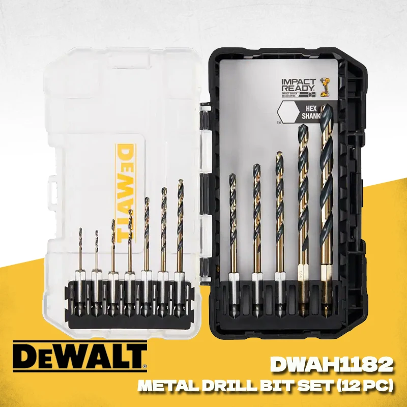 

Набор сверл по металлу DEWALT DWAH1182 BLACK & GOLD IMPACT READY, 12 шт., аксессуары для электроинструментов