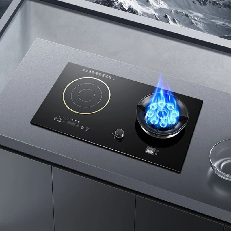 Estufa de gas y eléctrica de doble propósito, estufa doble para el hogar, cocina, estufa liquefeito de gas natural