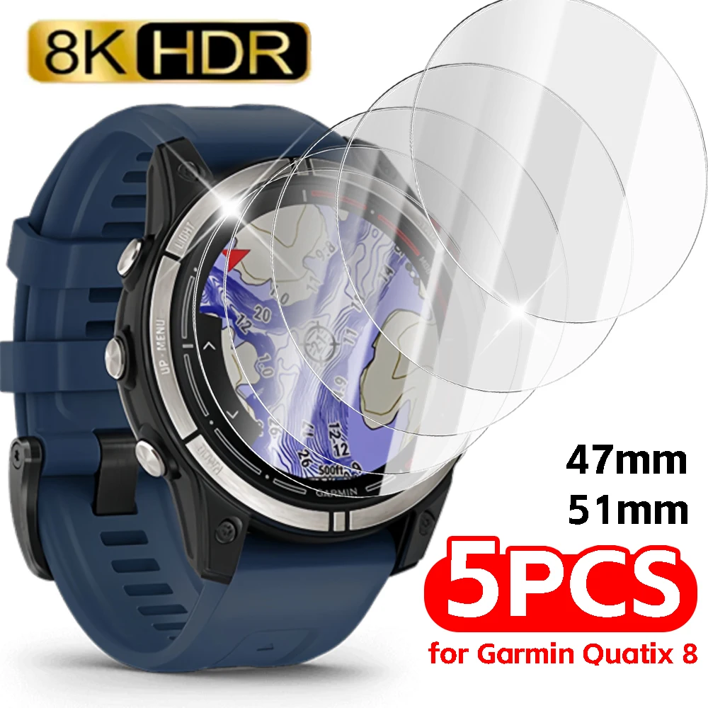 

1-5 шт. для Garmin Quatix 8, защитные пленки из закаленного стекла HD, прозрачная защитная пленка от царапин для Garmin Quatix 8 47 мм, 51 мм