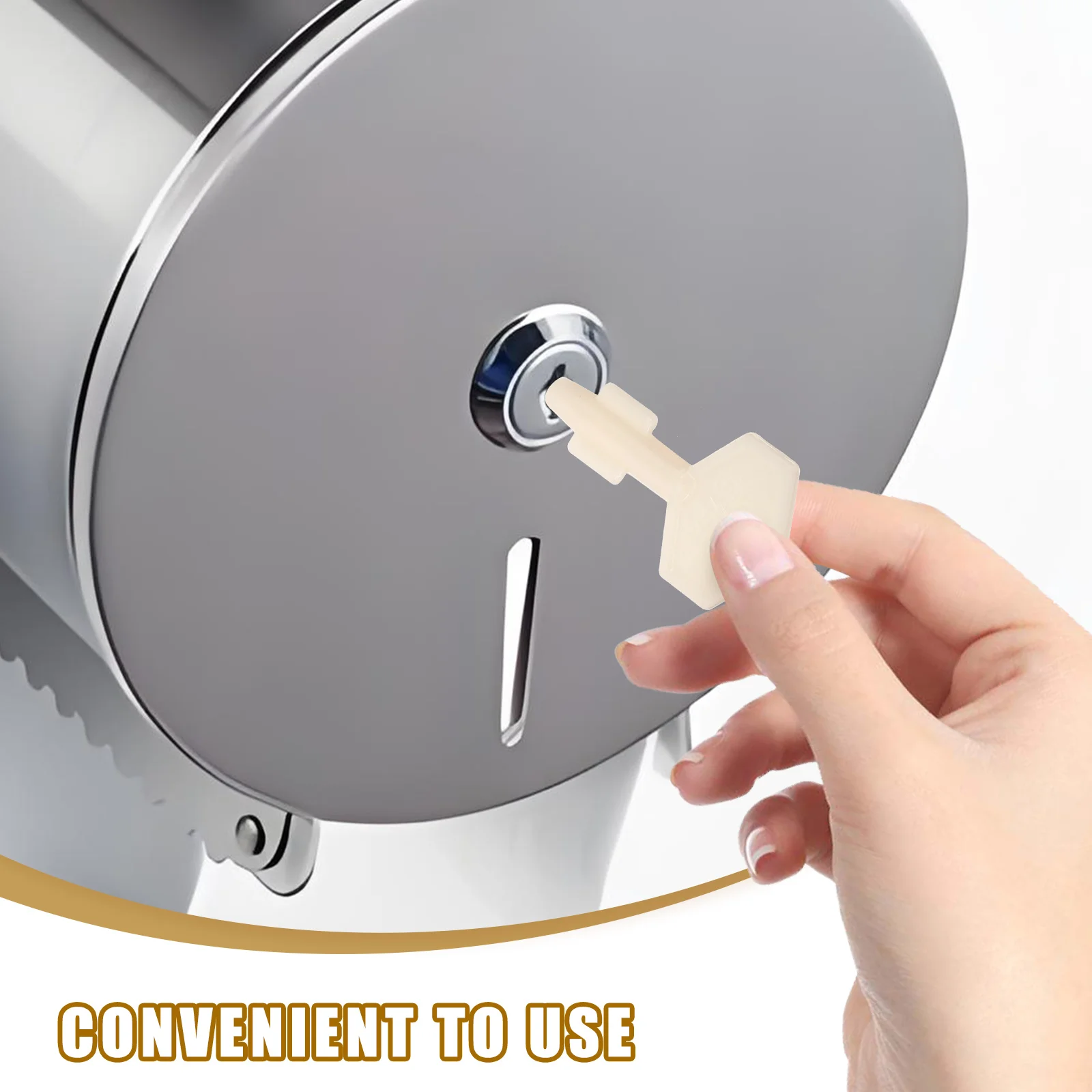 

Toilet Paper Dispenser Key Set Plastic Material Sturdy Construction Ergonomic Design Suitable Multiple Scenarios Long-Lasting