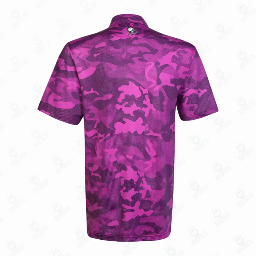 Tattoo Camo Pro Cool Stretch Golf Shirt Purple Golf Fashion Top Polo Summer Short Sleeves Sports Casual Tennis T-Shirt Hombre