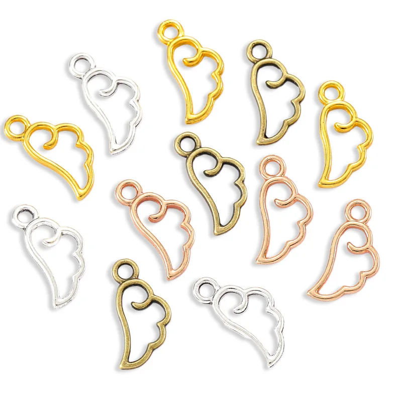 50pcs 4 colors Angel wings Charms Pendants for Jewelry Making DIY Handmade 18*8mm D434