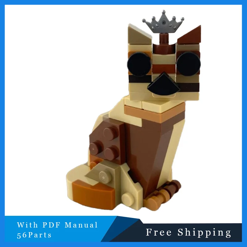 56 pièces créatif abricot exquis avancé chat modulaire bloc de construction modèle série enfants assemblage Puzzle jouet cadeaux d'anniversaire