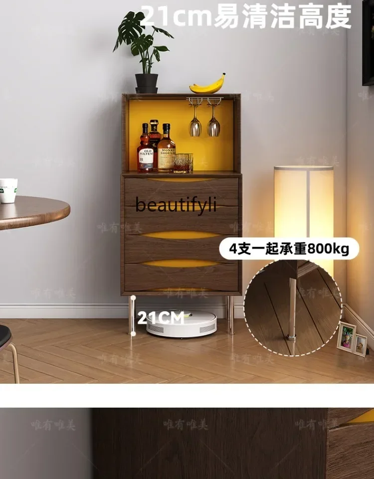 xzBucket cabinet medieval solid wood side cabinet dining side, tea, living room cabinet