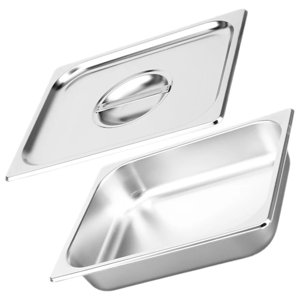 

Stainless Steel Buffet Foods Holder Dishes Container Tray Steam Plates Server Serving for Fruit Pan