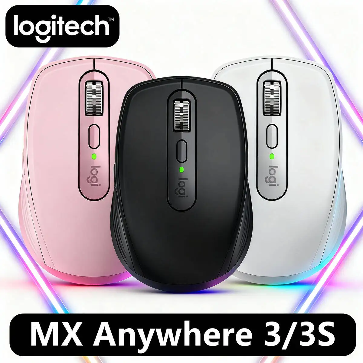 

Logitech MX Anywhere 3S Wireless Ergonomic Mouse, Darkfield Tracking, 8000 DPI, MagSpeed, USB-C Charge, 10m, Mac/Windows