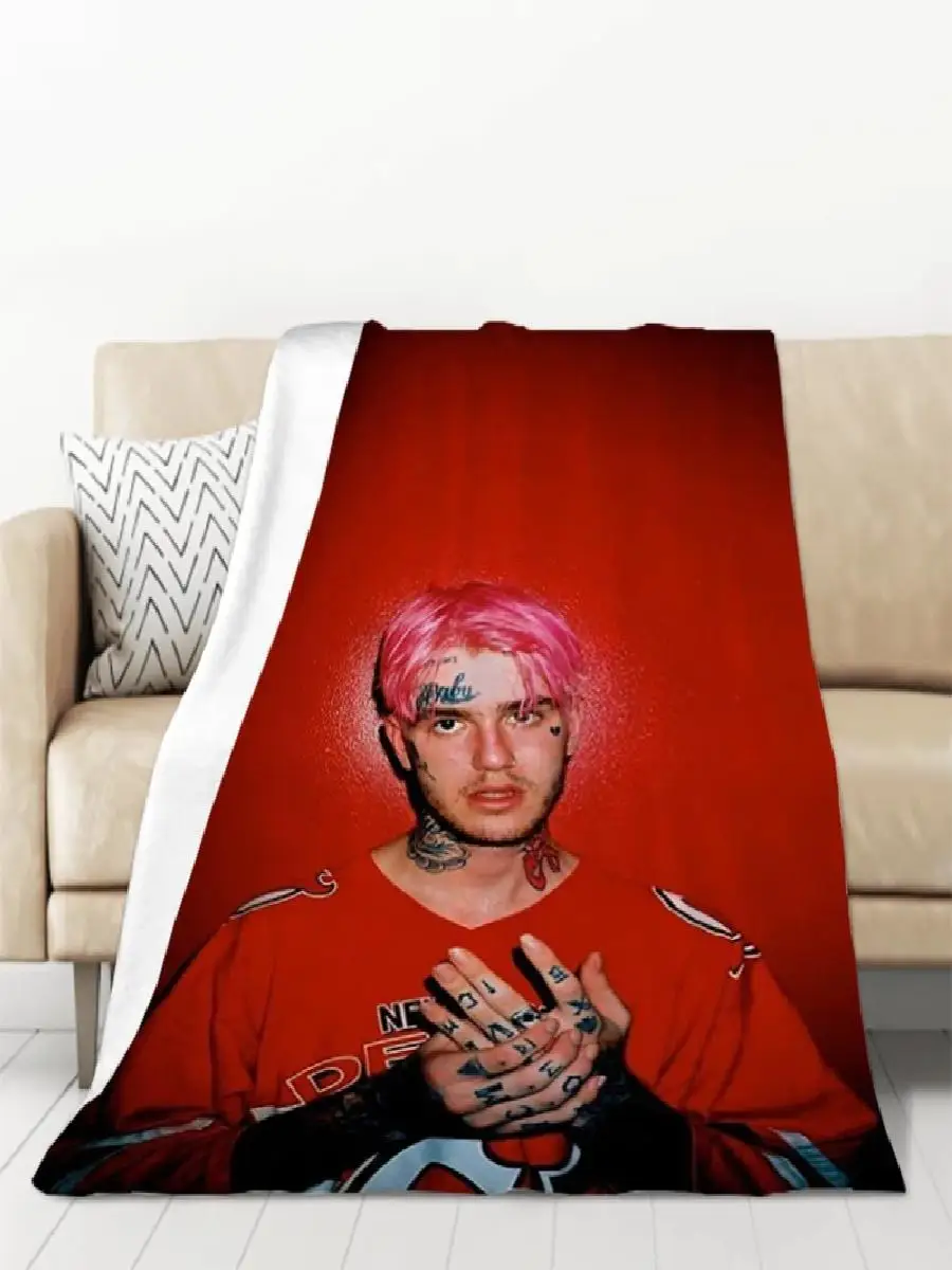 Pop Rap Lil Peep Throw Blanket for Sofa Bed  Custom Cobija Microfiber Bedding Knee Decorative Fleece Nap