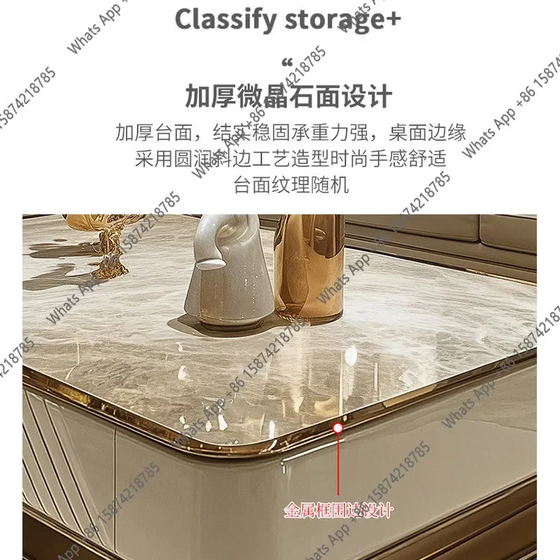 

Легкий роскошный высококачественный мраморный журнальный столик, большой плоский стол для гостиной, домашний, элитный дизайн, мраморный чайный столик, новый