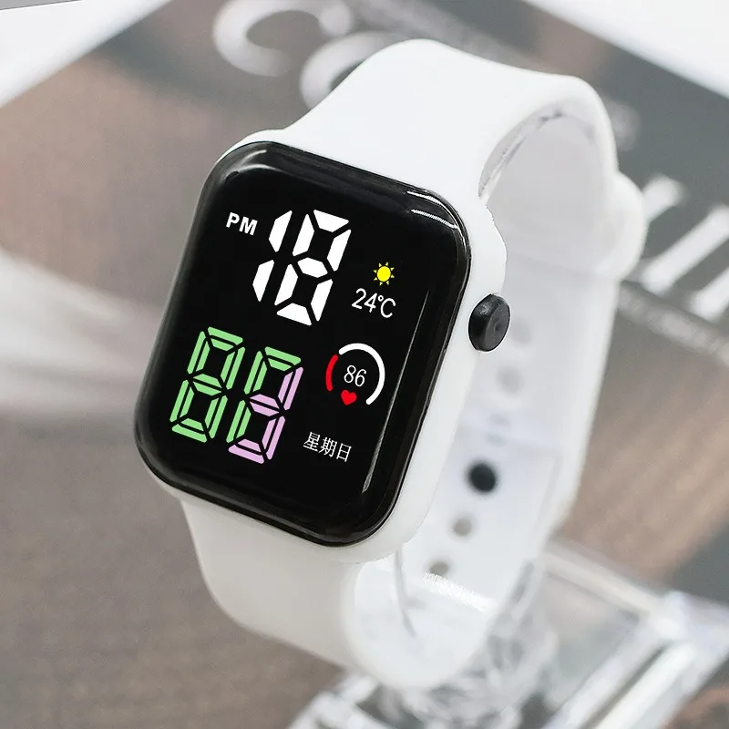 Jam Tangan Olahraga untuk Wanita dan Pria Jam Tangan Digital LED Bercahaya Tahan Air Jam Tangan Anak Dial Besar Siswa Elektronik Relojes Digitales
