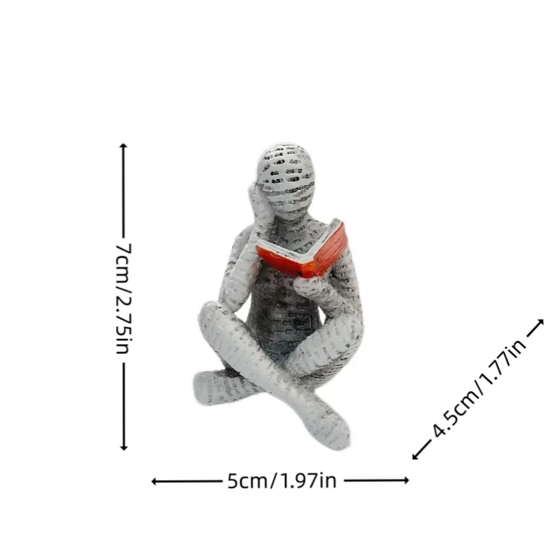 1Pc, czytanie papieru Pulp Woman Thinker Statue Decoration, Creative Art Design Nowoczesne biuro domowe Półka na książki Szafka pod telewizor