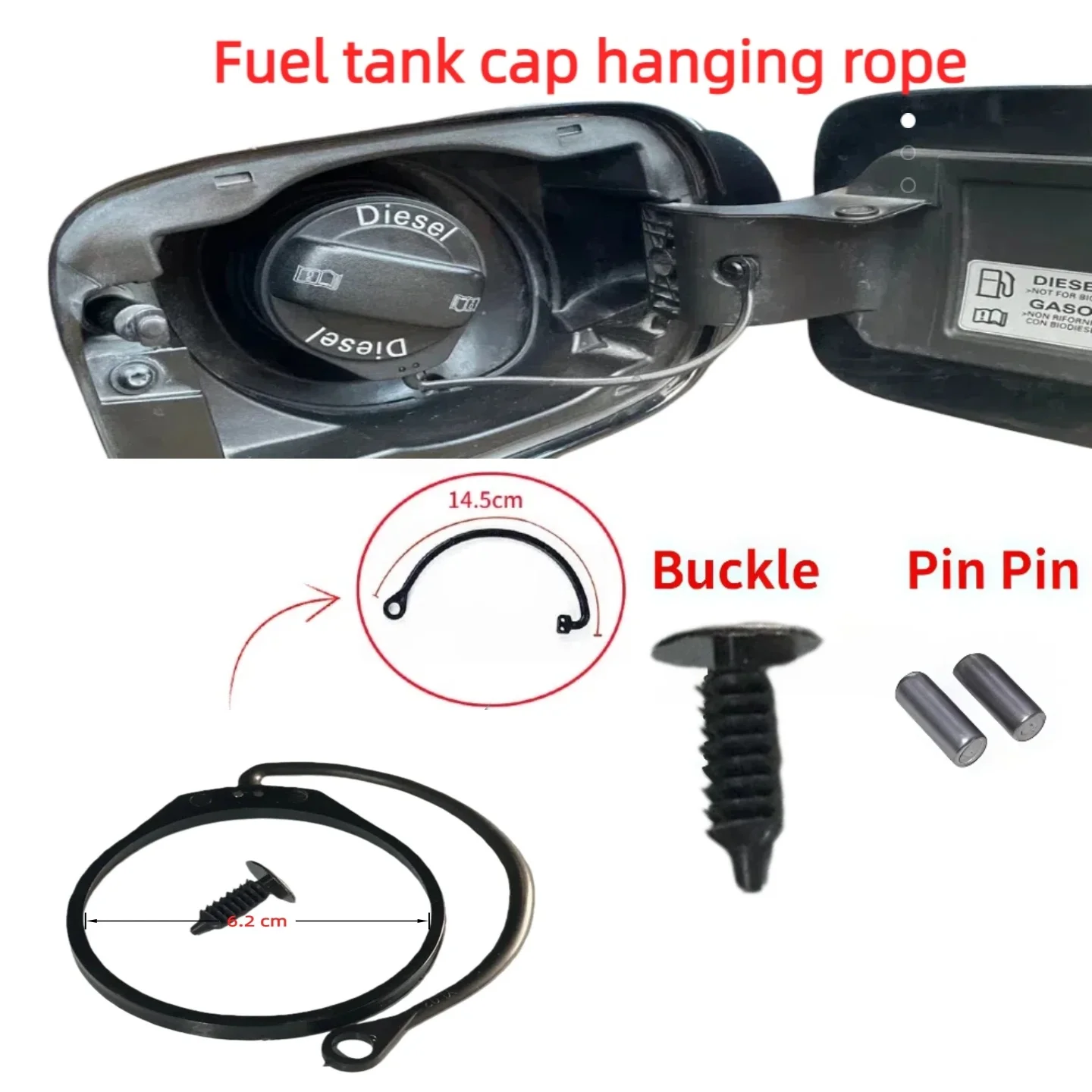 1/2/4PCS Durable Gas Cap Rope for VW Golf Polo Jetta Bora Passat CC Tiguan Audi A4 A6 Q5 Fuel Tank Cover Line Replacement