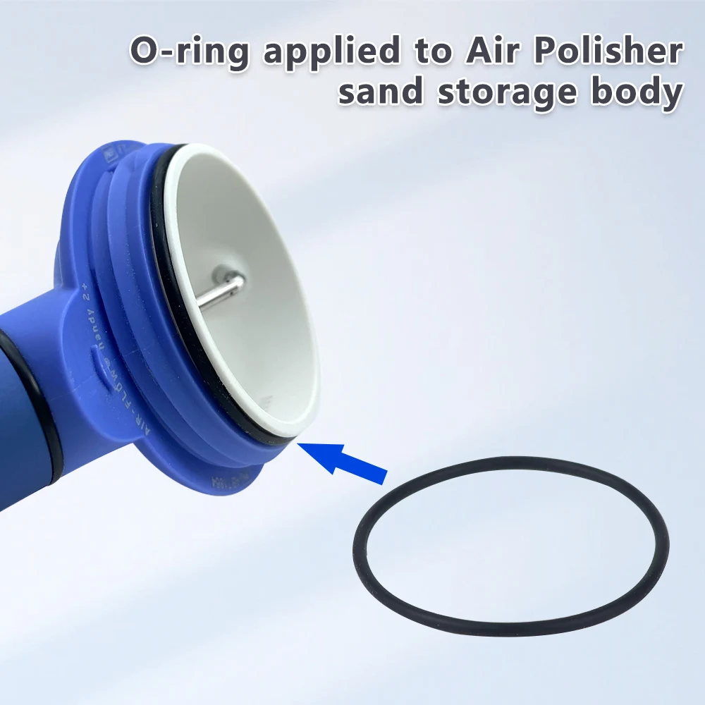 Dental Air‑Flow Air Polisher Clear Transparent Cover Lid + O‑Ring Seal Gasket Replacement Parts