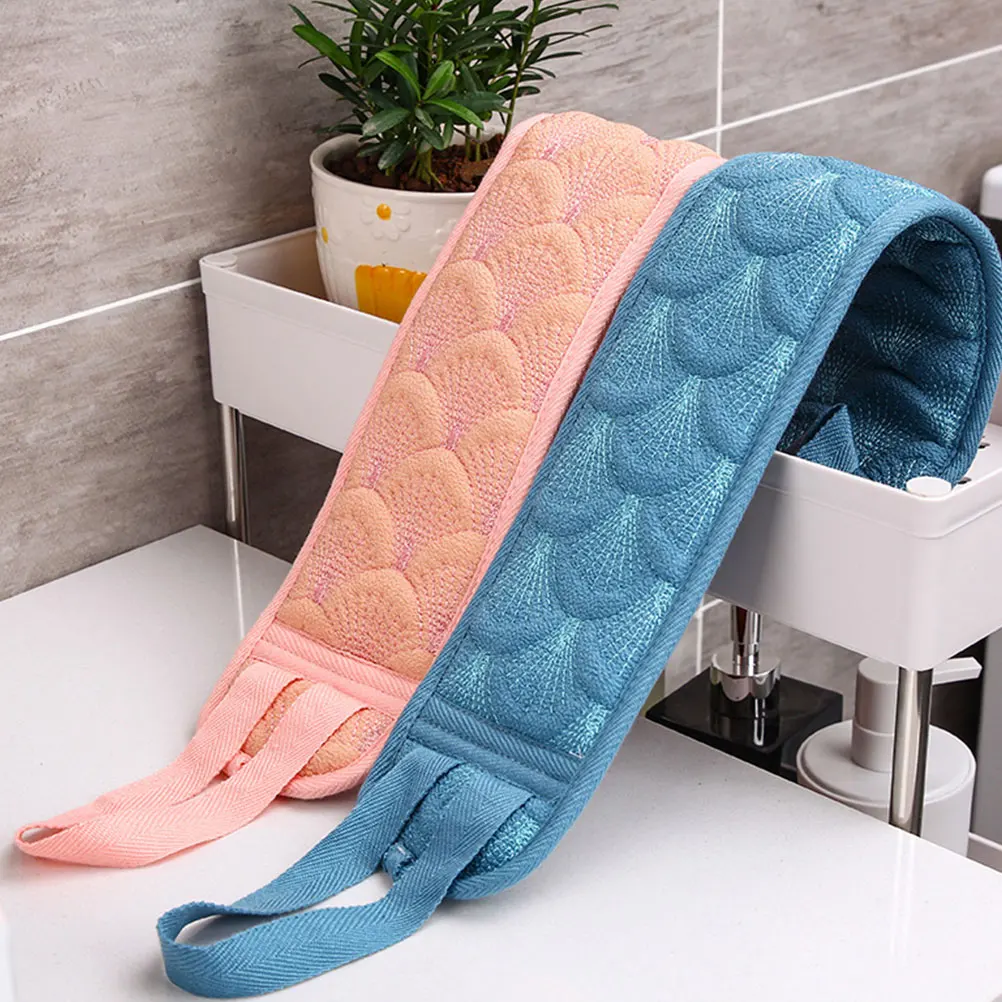 

1PC Mermaid Tail Shower Towel Back Rub Strip Body Exfoliating Towel Long Bathing Towel for Bathroom Blue