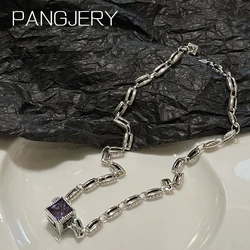 PANGJERY Zircon Cube Chain Necklace for Women Geometric Chic Creative Vintage Fashion Temperament Party Jewelry Gifts Wholesale