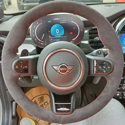 For Mini Clubman F54 F57 Cabrio F60 Electric F55/F56 Car accessories DIY Hand Stitched Genuine Leather Car Steering Wheel Cover