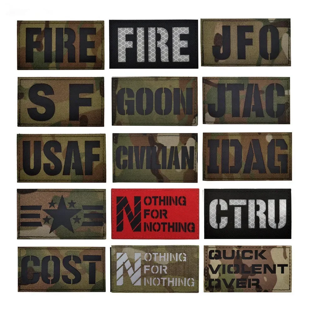 

Army Fan Patches FIRE SF USAF IR Reflective Badge PRESS IR Patches for Clothing Hook & Loop Patches military patch