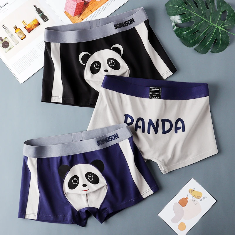 SQINUSQN New men\'s boxer panties Breathable men\'s underwear cute panda ComfortableMen Underpants size M-4XL