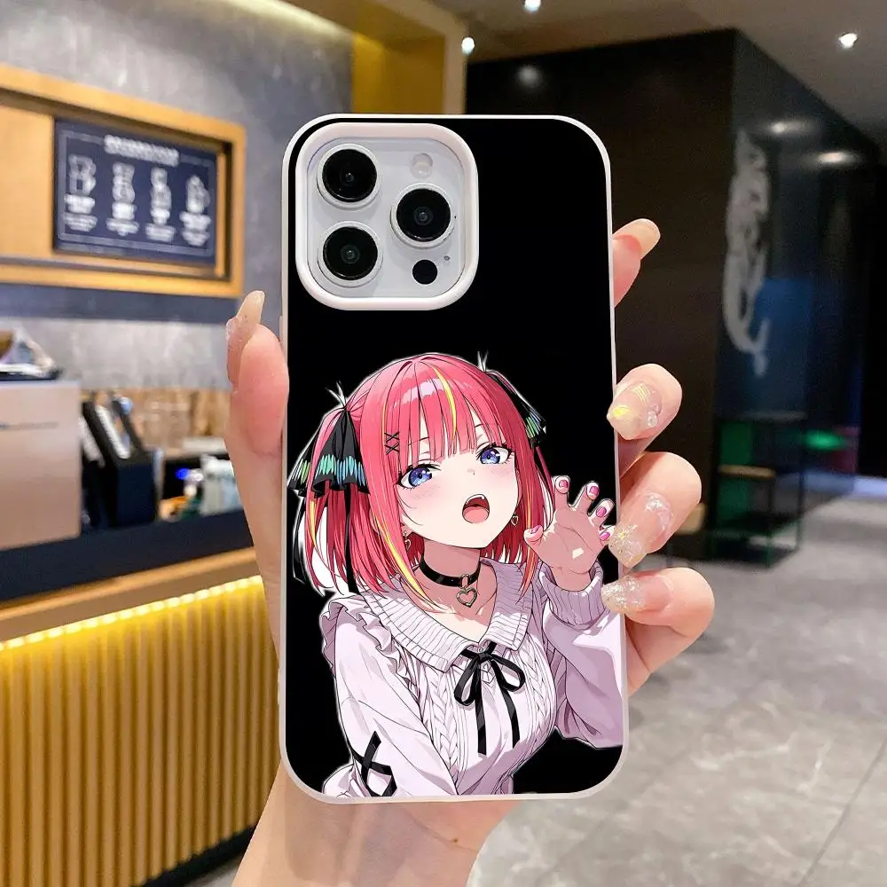 Anime Nakano Nino Phone Case for iPhone 18 17 16 15 14 13 12 11 Air Pro Max Plus Jelly Dual Layer White Cover view 3