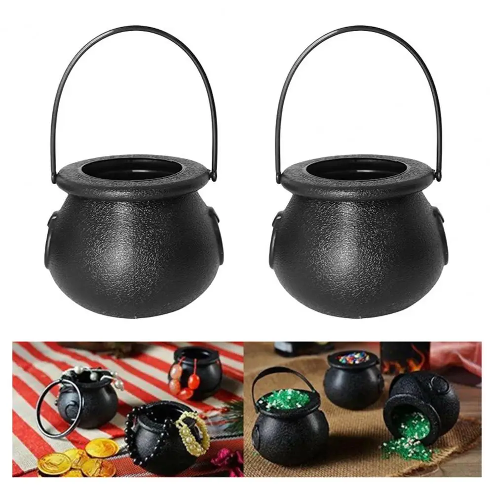 2Pcs Halloween Candy Buckets Witch Cauldron Ghost Pumpkin Skull Bucket Trick or Treat Candy Bowl Party Supplies Home Decoration