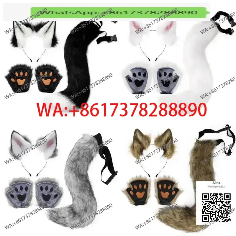 

Halloween Party Fox Outfit Ear Headwear Mock Fox Tail Beast Costume Beast Claw Cos Props