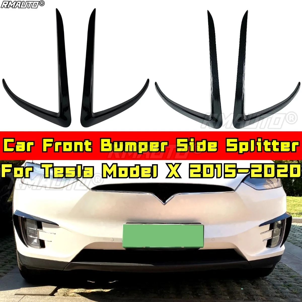 

For Tesla Model X Wind Knife Spoiler Tuning Air Blade Front Bumper Side Splitter for Tesla Model X 2015-2020 Car Accessories