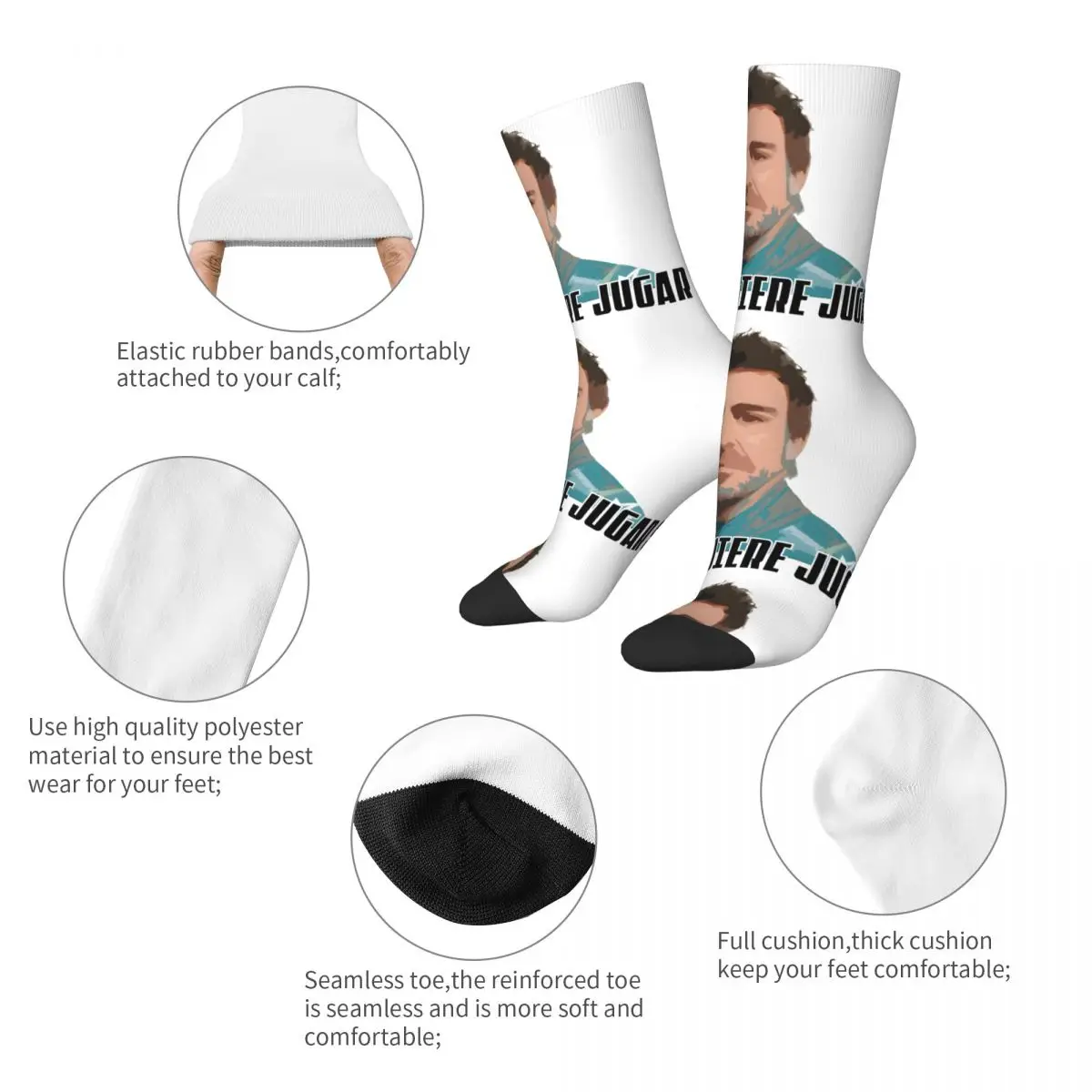 Crazy compression Fernando Alonso F1 2023 Win 33 The Nano Sock for Men Vintage Fernando Alonso Quality Pattern Crew Sock Casual