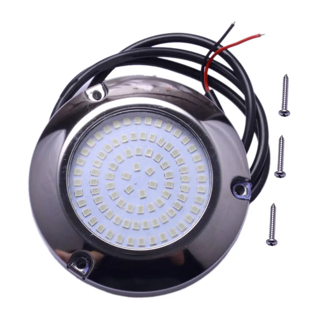 Stainless Steel Red Light 90LED Underwater Pontoon Marine Boat Camper trailer Caravan RV Transom Light IP68
