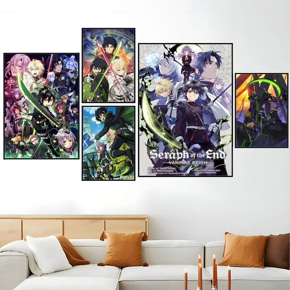 Anime V-Vampire Seraph Of The End Poster, moderner Minimalismus, ästhetische Kunstdrucke, Schlafzimmer, Küche, Heimdekoration, Kunstposter, Geschenke