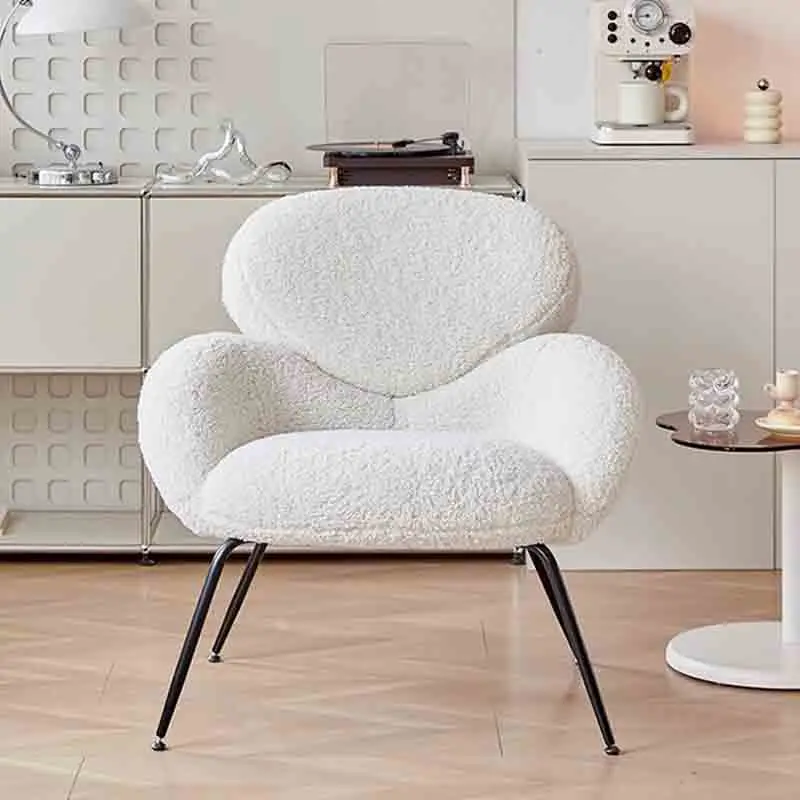 Metal Modern Living Room Chairs Fashion White Reclinable Ergonomic Sitting Room Chairs Lounge Armrest Nordic Sillones Furnitures