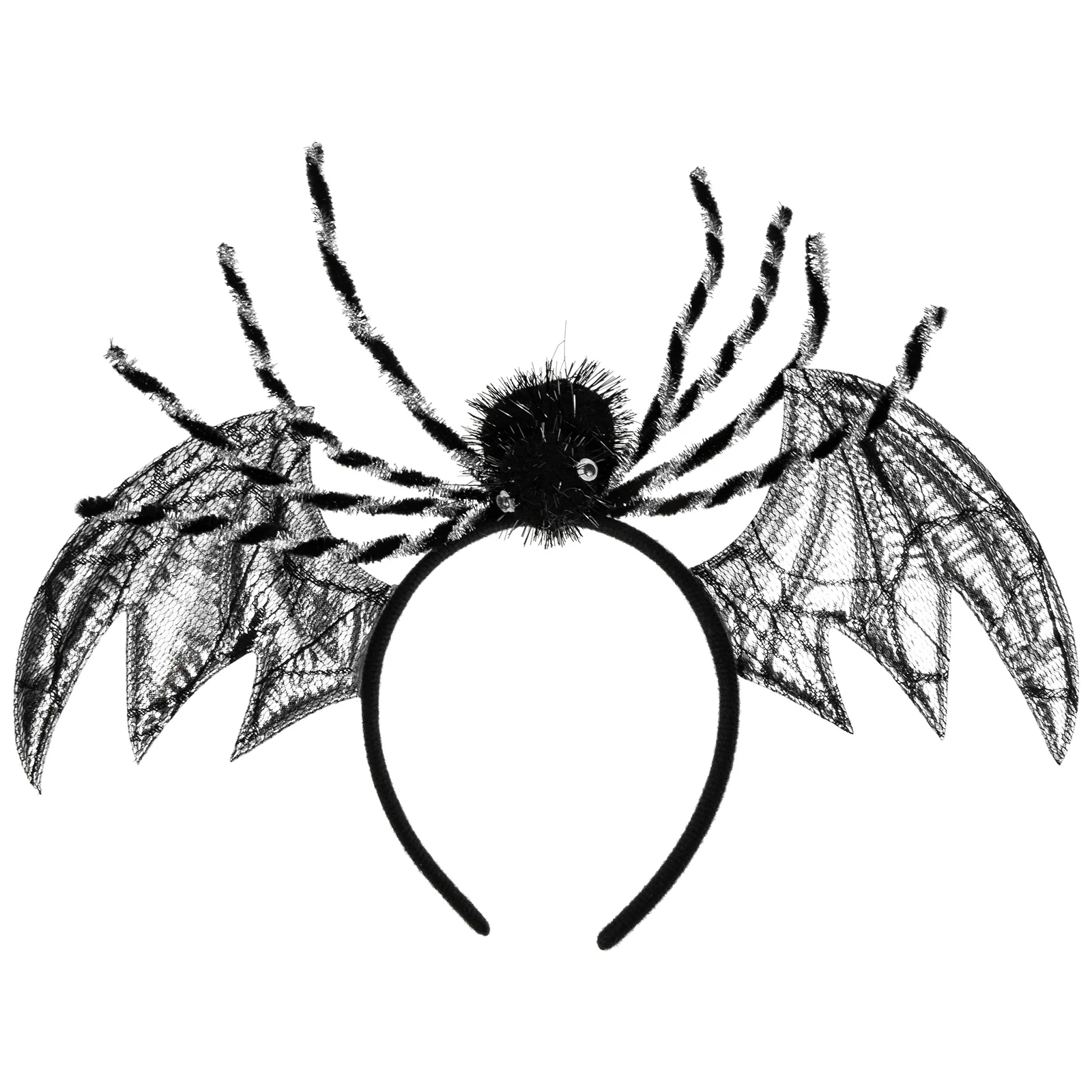 عصابة رأس للهالوين، عصابة رأس على شكل عنكبوت الخفافيش للفتيات والنساء، زي حفلات المهرجانات، لون فضي، تصميم فريد من نوعه، مادة بلاستيكية