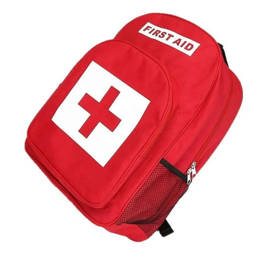 Empty Emergency Medicine Backpack Anti-Scratch Red Outdoor Rescue Bags Multi-Pocket Wear-Resistant First Responder Trauma Bags