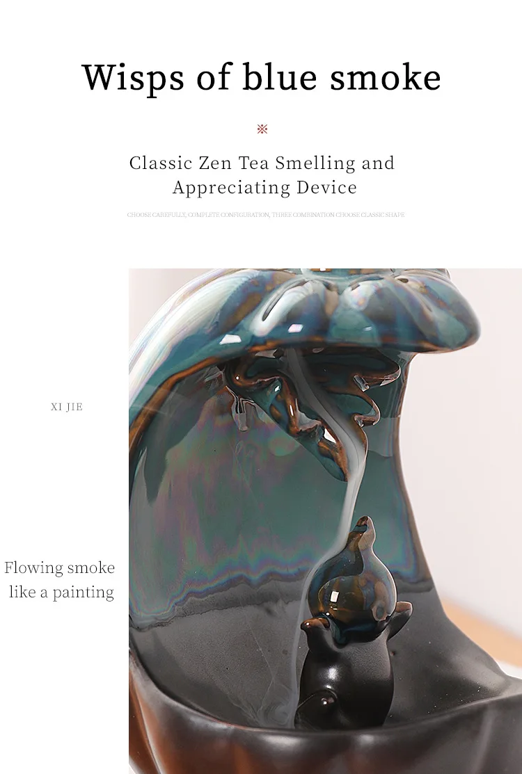 Ceramic European American Statue Backflow Incense Burner, Creative Beauty Elephant Backflow Incense Pedestal Fragrance Diffuser