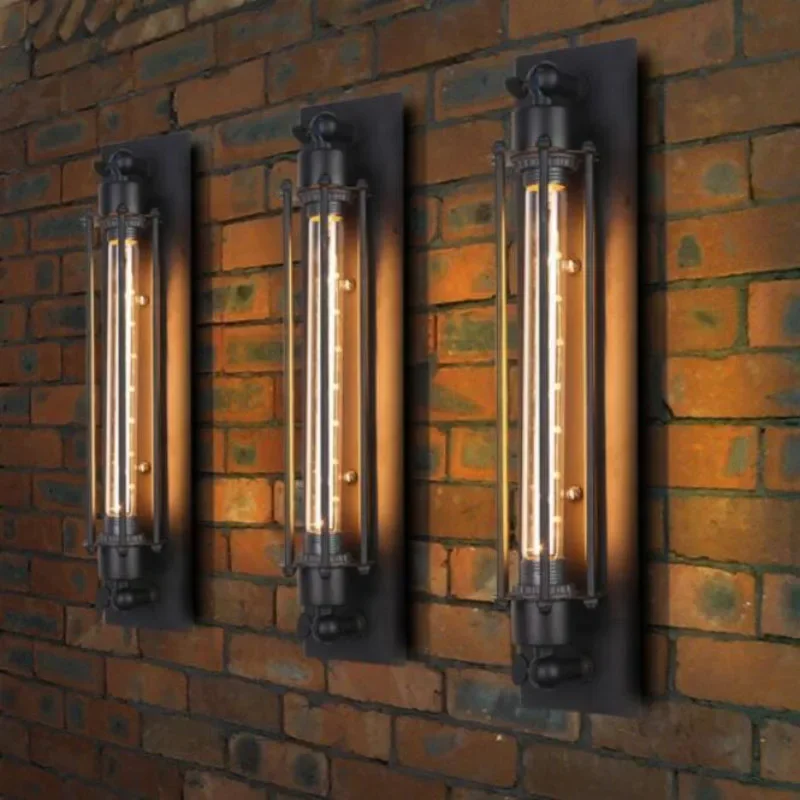 

Retro Industrial Style Iron Wall Light LED Lighting for Corridor Staircase Restaurant Loft Bedroom Lamp Bedside House Decor