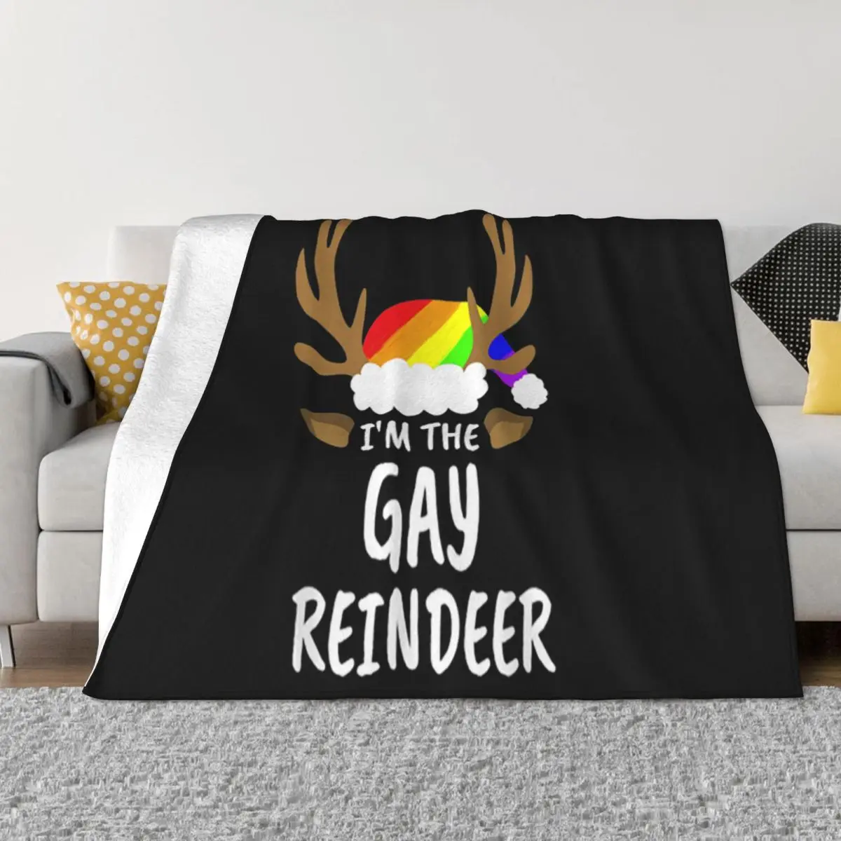 

Awesome Im The Gay Reindeer Matching Family Christmas Pattern Family Women Brand Promotion Throw Blanket